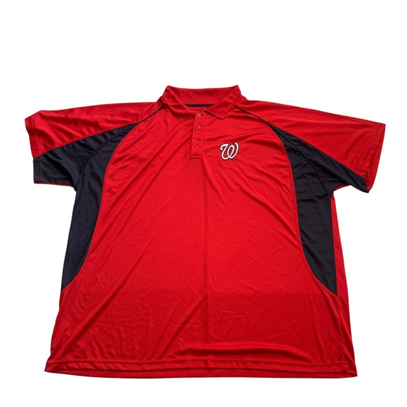 Majestic Men's Size 5X Washington Nationals MLB Baseball Short Sleeve Polo Shirt - Picture 14 of 15